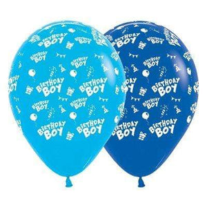 Amscan_OO Balloon - Printed Latex Birthday Boy Fashion Blue & Royal Blue Latex Balloon 30cm 6pk