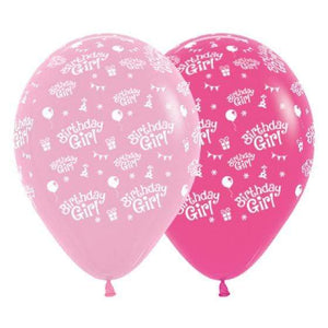 Amscan_OO Balloon - Printed Latex Birthday Girl Fashion Pink & Fuchsia Latex Balloon 30cm 25pk