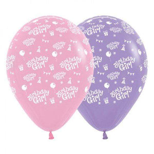 Amscan_OO Balloon - Printed Latex Birthday Girl Fashion Pink & Lilac Latex Balloon 30cm 6pk