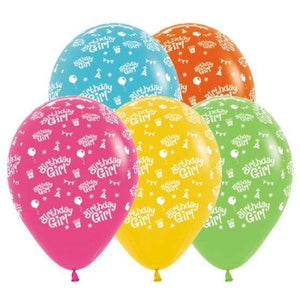 Amscan_OO Balloon - Printed Latex Birthday Girl Tropical Assorted Latex Balloon 30cm 25pk