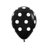 Black Polka Dots on Black Latex Balloons 30cm 12pk