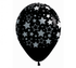 Bold Stars Printed Black Latex Balloons 30cm 12PK