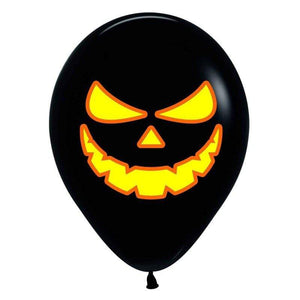 Amscan_OO Balloon - Printed Latex Bright Pumpkin Scary Faces Latex Balloons 30cm 12pk