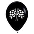 Checkered Racing Flags Fashion Black & White Ink Latex Balloons 25pk