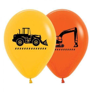 Amscan_OO Balloon - Printed Latex Construction Trucks Fashion Yellow & Orange Latex Balloons 30cm 25pk