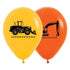 Construction Trucks Fashion Yellow & Orange Latex Balloons 30cm 25pk