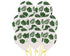 Fashion White Latex Balloons With Forest Green Leaves 30cm 12pk