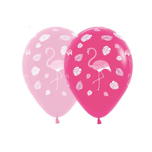 Amscan_OO Balloon - Printed Latex Flamingo Design on Fashion Assorted Latex Balloons 30cm 12pk