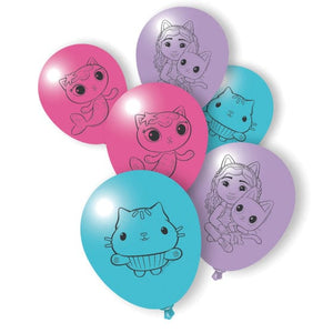 Balloon - Printed Latex Gabby's Dollhouse Latex Balloons 30cm 6pk