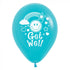 Get Well Smiley Faces Fashion Caribbean Blue Latex Balloons 30cm 6pk