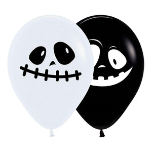 Amscan_OO Balloon - Printed Latex Ghosts Black & White Fashion Latex Balloons 30cm 12pk