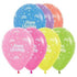 Happy Birthday Neon Assorted Latex Balloon 30cm 25pk