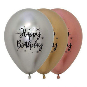 Amscan_OO Balloon - Printed Latex Happy Birthday Radiant Metallic Reflex Deluxe Assorted Latex Balloon 30cm 12pk