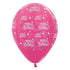 Happy Birthday Stars Metallic Fuchsia Latex Balloon 30cm 6pk
