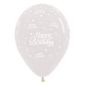 Amscan_OO Balloon - Printed Latex Happy Birthday Twinkling Stars Crystal Clear Latex Balloon 30cm 25pk