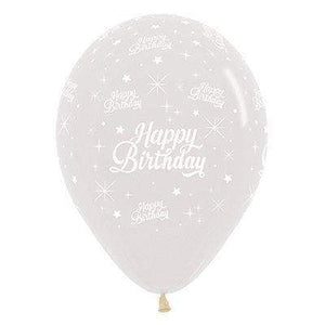 Amscan_OO Balloon - Printed Latex Happy Birthday Twinkling Stars Crystal Clear Latex Balloon 30cm 6pk