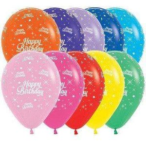 Amscan_OO Balloon - Printed Latex Happy Birthday Twinkling Stars Fashion Assorted Latex Balloon 30cm 25pk