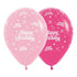 Happy Birthday Twinkling Stars Fashion Pink & Fuchsia Latex Balloons 30cm 6pk