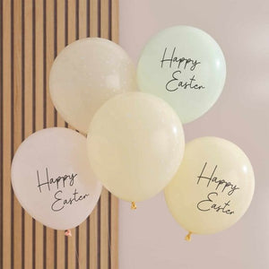 Balloon - Printed Latex Hey Bunny Pastel Happy Easter Balloons 30cm 5pk