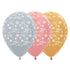 Merry Christmas Snowflakes Metallic Silver, Rose Gold And Gold 30cm Latex Balloons, 25PK