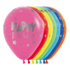 Amscan_OO Balloon - Printed Latex METALink HAPPY Birthday Fantasy Fashion Assorted Latex Balloons 30cm 12pk