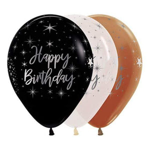 Amscan_OO Balloon - Printed Latex METALink Happy Birthday Radiant Fashion Assorted Latex Balloons 30cm 25pk