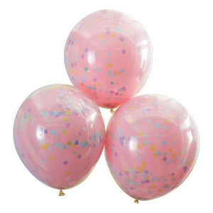 Balloon - Printed Latex Mix It Up Pastel Confetti Double Stuffed Balloons 45cm 