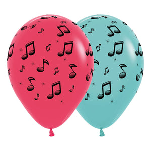 Balloon - Printed Latex Music Notes Fashion Assorted Latex Balloons 30cm 12pk