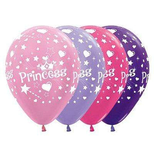 Amscan_OO Balloon - Printed Latex Princess Theme Satin Pearl & Metallic Assorted Latex Balloons 30cm 25pk