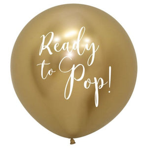 Balloon - Printed Latex Ready to Pop Reflex Gold Latex Balloon 60cm Each