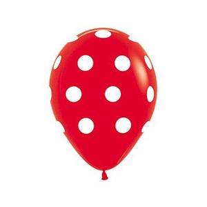 Amscan_OO Balloon - Printed Latex Red Polka Dots Latex Balloons 30cm 12pk