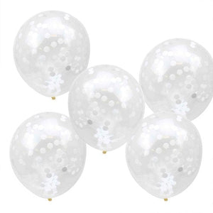 Balloon - Printed Latex Rustic Country Latex & White Confetti Balloons 30cm 5pk