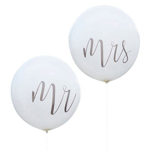 Balloon - Printed Latex Rustic Country Mr And Mrs Balloons 36 inches 2pk