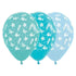 Sea Creatures Fashion Aquamarine, Caribbean Blue & Blue Pastel Latex Balloons 30cm 25pk