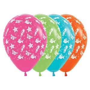 Amscan_OO Balloon - Printed Latex Sea Creatures Tropical Assorted Latex Balloons 30cm 25pk