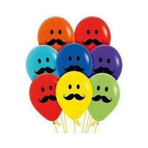 Amscan_OO Balloon - Printed Latex Smiley Moustache Faces Fashion Assorted Latex Balloons 30cm 12pk