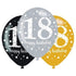 Sparkling Celebration 18th Latex Balloon 30cm 6pk