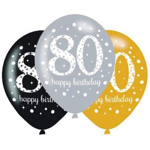 Amscan_OO Balloon - Printed Latex Sparkling Celebration 80th Latex Balloon 30cm 6pk