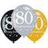 Sparkling Celebration 80th Latex Balloon 30cm 6pk
