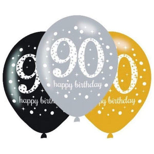 Amscan_OO Balloon - Printed Latex Sparkling Celebration 90th Latex Balloon 30cm 6pk