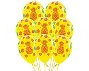 Amscan_OO Balloon - Printed Latex Tropical Design on Fashion Yellow Latex Balloons 30cm 12pk