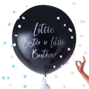 Balloon - Printed Latex Twinkle Twinkle Giant Gender Reveal Brother Or Sister Balloon Each