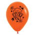 Zombie Horror Fashion Orange Latex Balloons 30cm 6pk