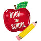 Balloon - Supershapes, Numbers & Letters Back to School Apple & Pencil SuperShape Foil Balloon 66cm x 78cm Each