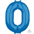 Blue Numeral 0 Mid-Size Shape Foil Balloon Balloon 66cm Each