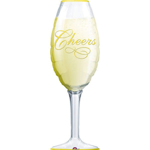 Amscan_OO Balloon - Supershapes, Numbers & Letters Champagne Glass Supershape Foil Balloon 35cm x 97cm Each