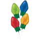 Amscan_OO Balloon - Supershapes, Numbers & Letters Christmas Light Bulbs Decorator Kit Supershape Foil Balloon 27cm x 55cm Each