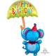 Amscan_OO Balloon - Supershapes, Numbers & Letters Circus Elephant Happy Birthday Supershape Foil Balloon 99cm x 144cm Each