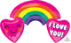 Amscan_OO Balloon - Supershapes, Numbers & Letters ColorBlast Rainbow with Hearts I Love You Supershape Foil Balloon 93cm x 55cm Each