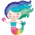 Colourful Mermaid Supershape Foil Balloon 73cm x 76cm  Each